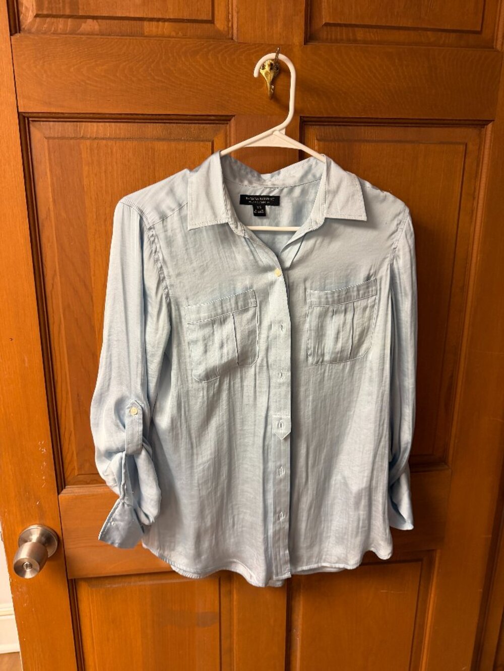 Banana Republic Women's Dillion Light Blue Button Down Shirt Size XS-Great Shape